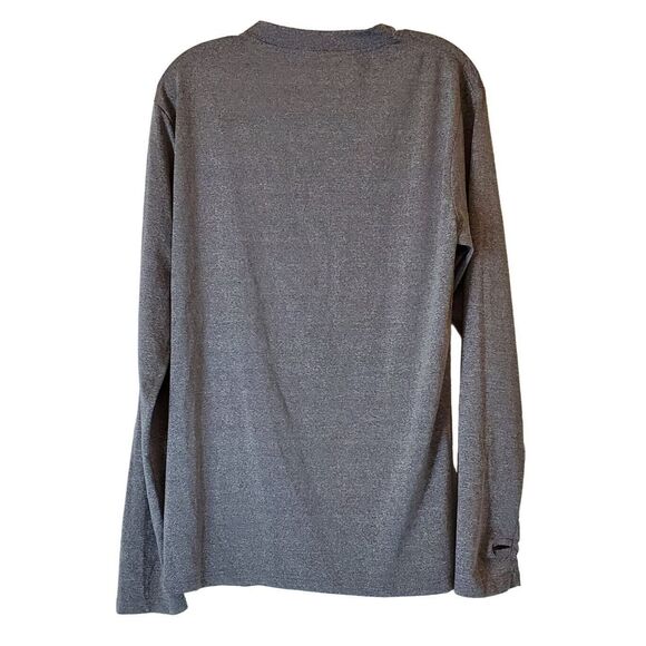 Warriors and Scholars Mens Henley Shirt  Medium Gray Long Sleeve Activewear - Picture 2 of 3